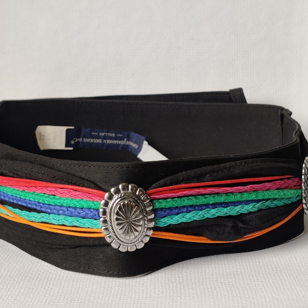 Vintage 80s Ginnie Johansen Designs Dallas Southwestern Corset Belt - Picture 8 of 13